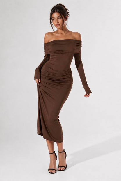 Off-Shoulder Elegance Maxi Dress