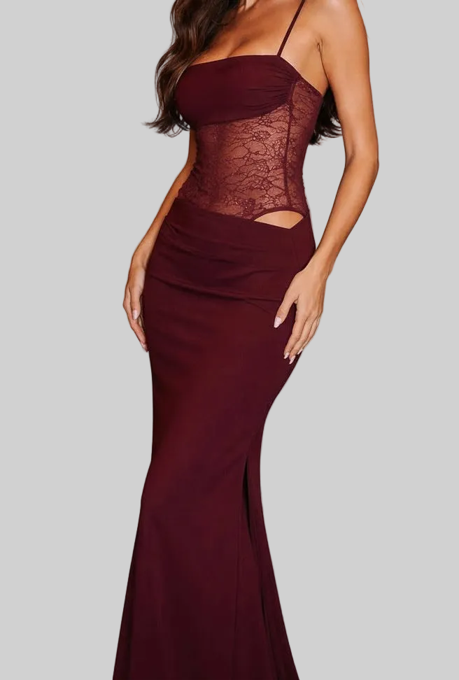 Talaways Lace Illusion Evening Dress