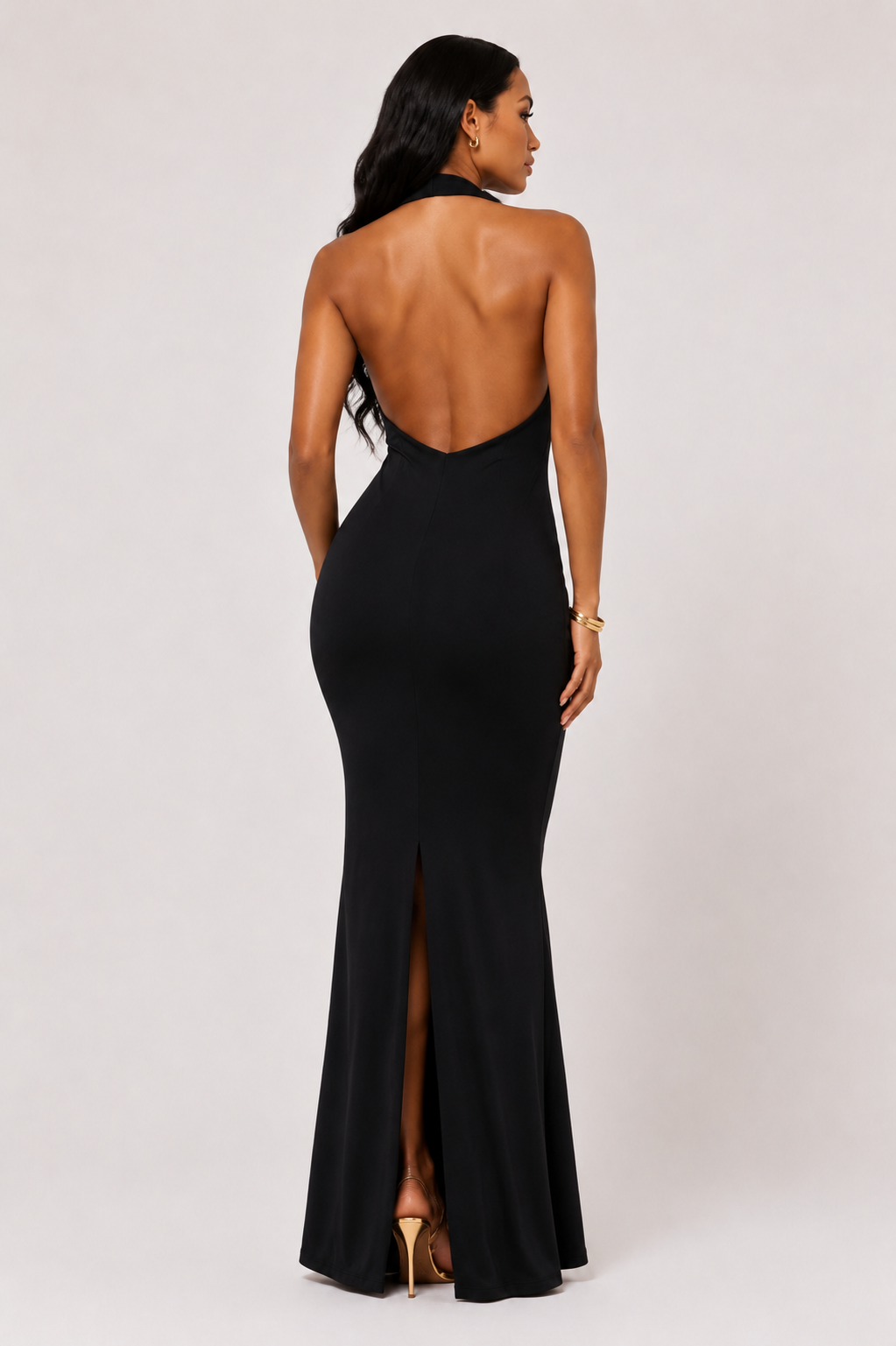 Luxe Halter Sculpt Maxi Dress