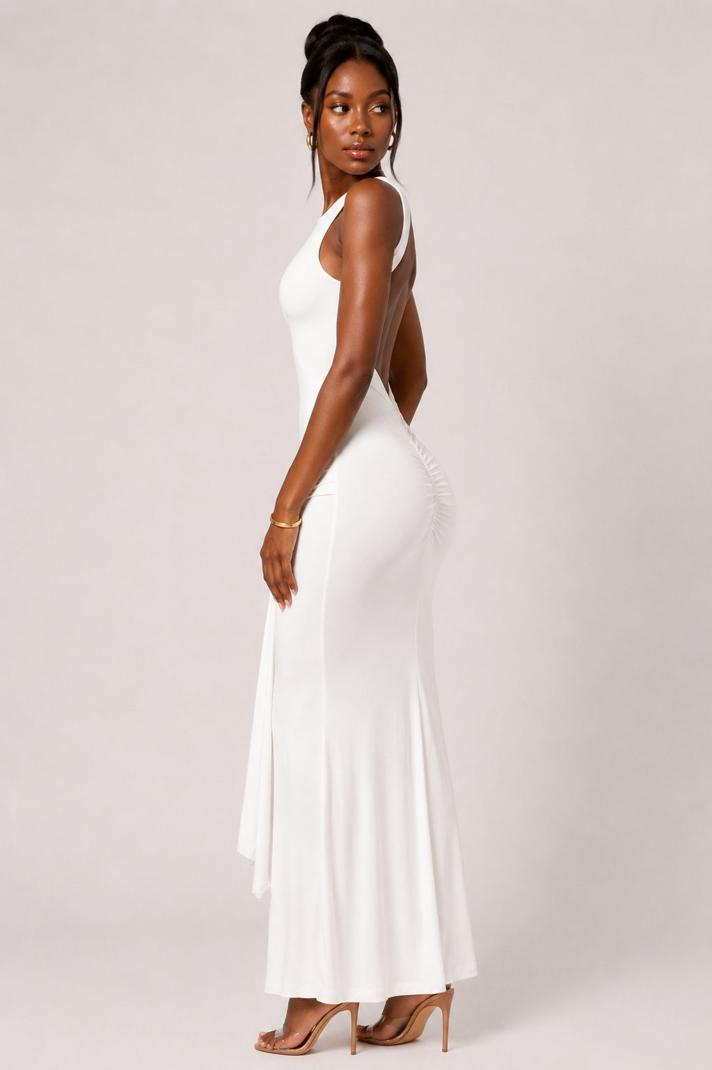 Sculpt Backless Drape Maxi Dress