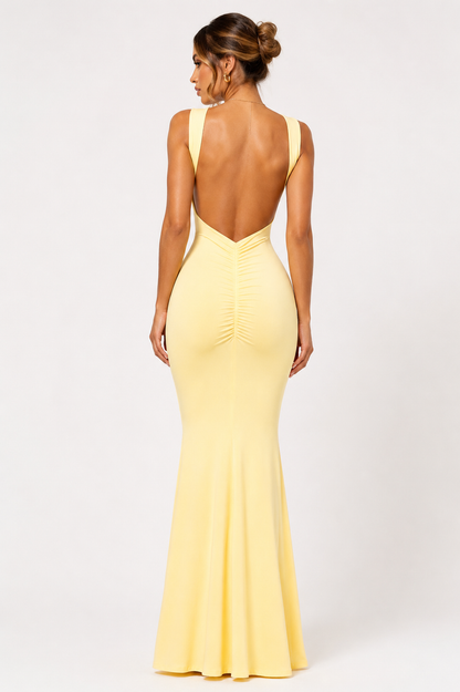 Sculpt Backless Drape Maxi Dress
