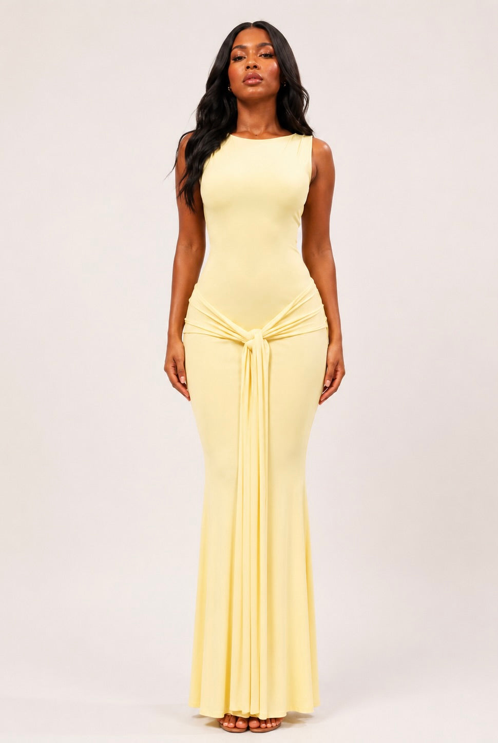 Sculpt Backless Drape Maxi Dress