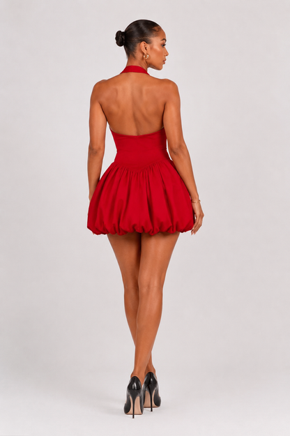 ✨ Bubble Charm Halter Mini Dress